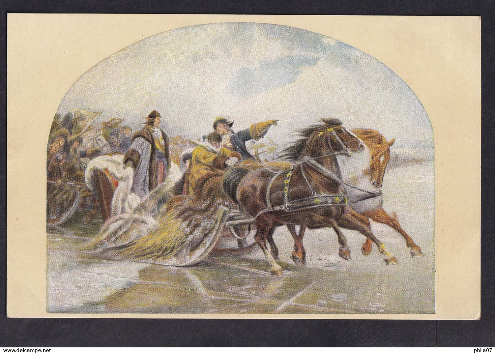 Simmler - Crossing A Frozen River / Postcard Not Circulated, 2 Scans - Paintings