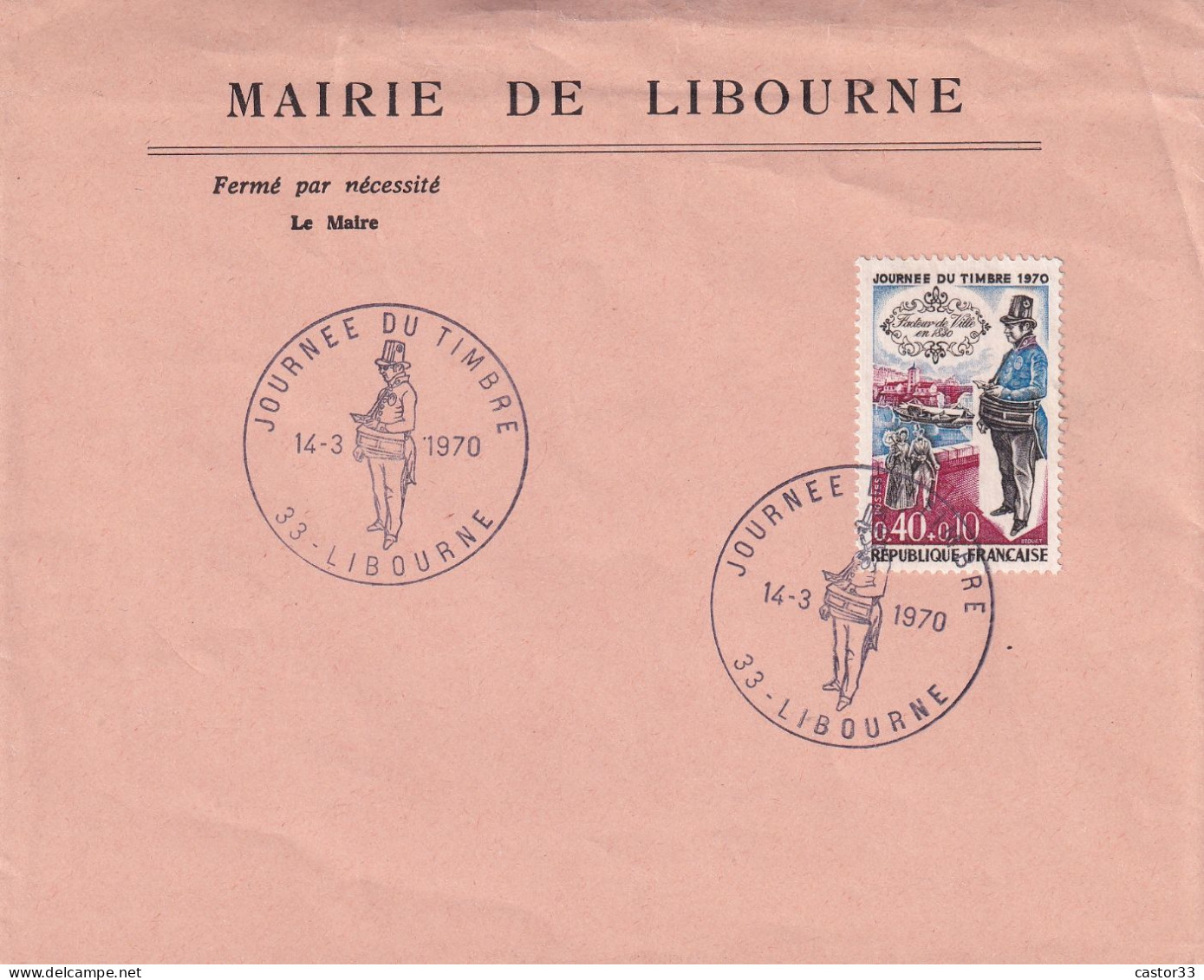 Journée Du Timbre 1970, Libourne, Facteur De Ville En 1830 - Other & Unclassified