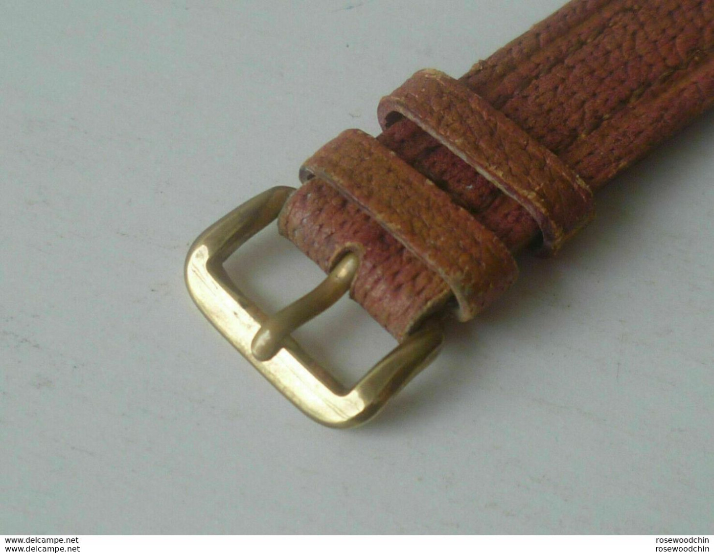 Vintage ! 16mm Titus Technos Casual Pin Buckle Leather Wrist Watch Strap Band - Taschenuhren