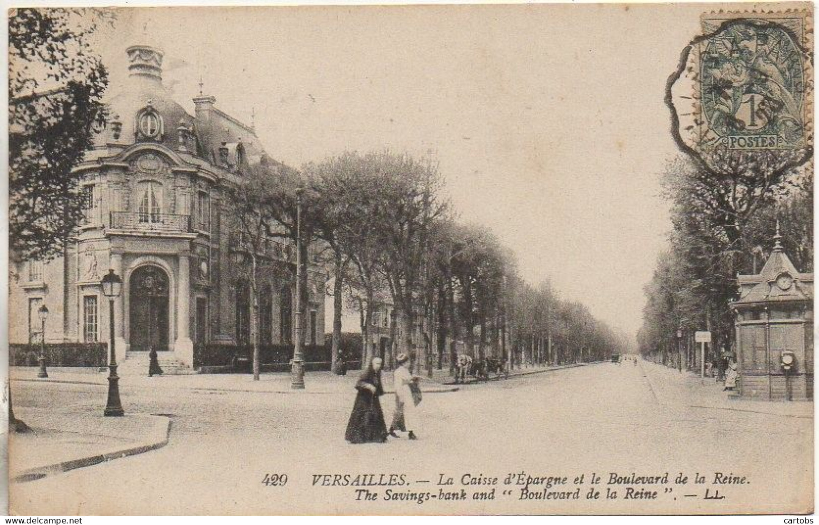 78 VERSAILLES  La Caisse D'Epargne Et Le Boulevard De La Reine - Versailles