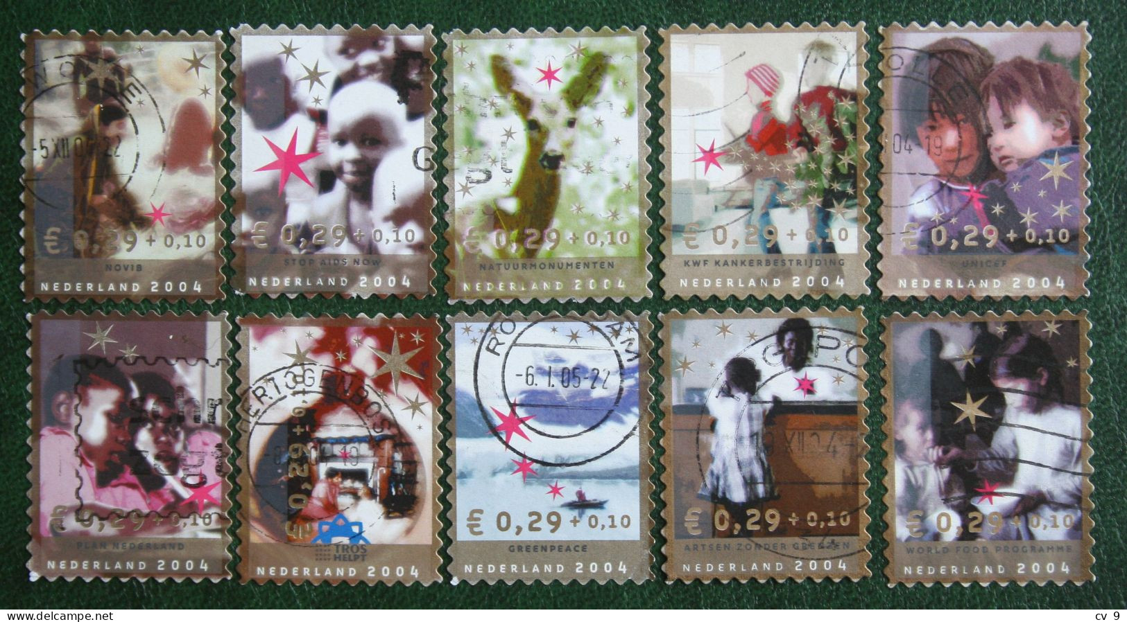 Goede Doelen Zegels XMAS Weihnachten NVPH 2306-2315 (Mi 2254-2263) 2004 Gestempeld / USED NEDERLAND / NIEDERLANDE - Used Stamps