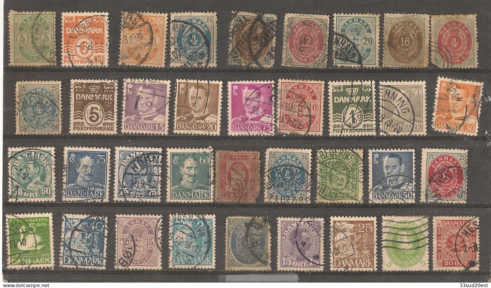 Lot De Timbres Anciens Du Danemark - Collections (without Album)