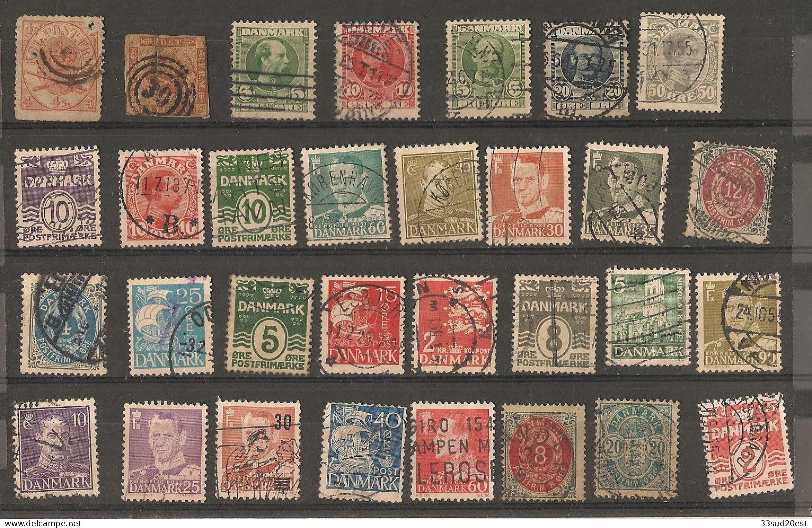 Lot De Timbres Anciens Du Danemark - Collections (without Album)