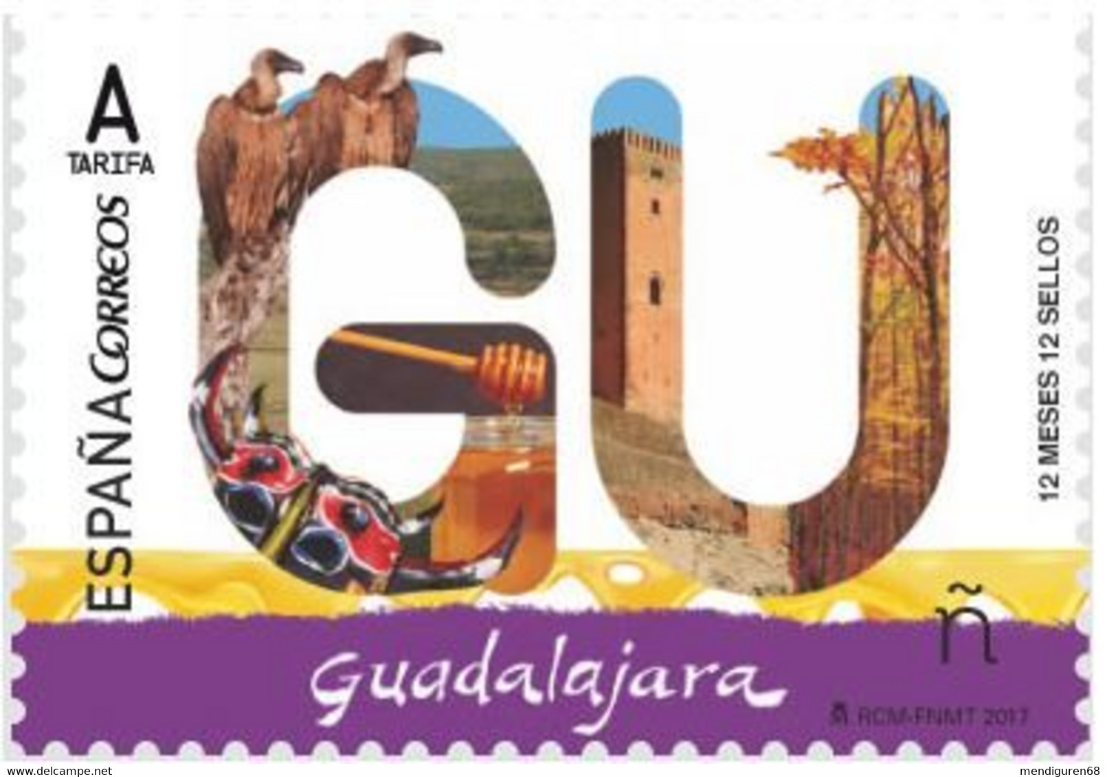 ESPAGNE SPANIEN SPAIN ESPAÑA 2017 12 MONTHS 12 STAMPS 12 MESES 12 SELLOS: GUADALAJARA MNH ED 5103 MI 5122 YT 4827 SC 416 - Ongebruikt