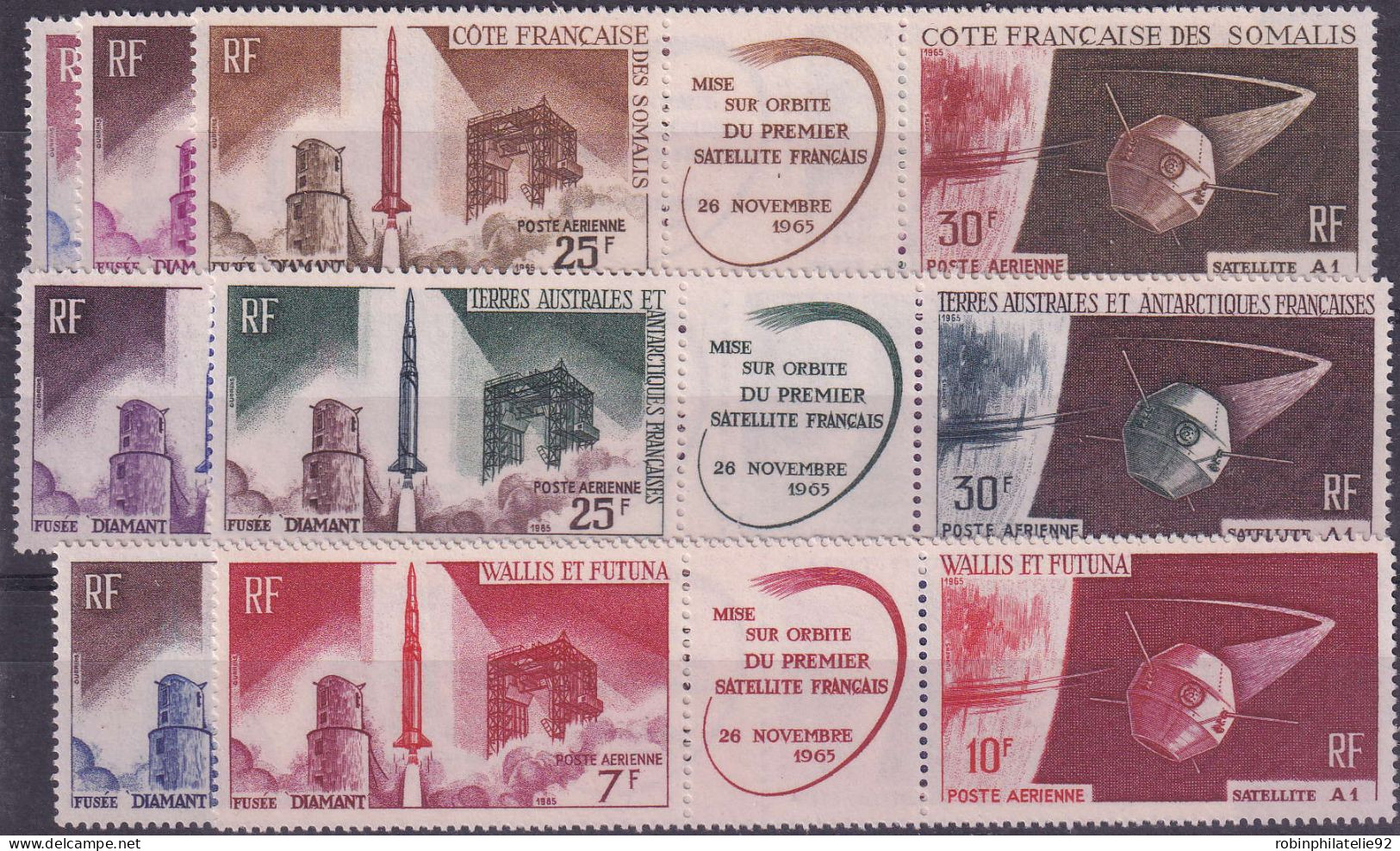 Séries Coloniales1966 Lancement Du 1er Satellite Français à Hammaguir 14 Timbres Qualité:** Cote:85 - Zonder Classificatie