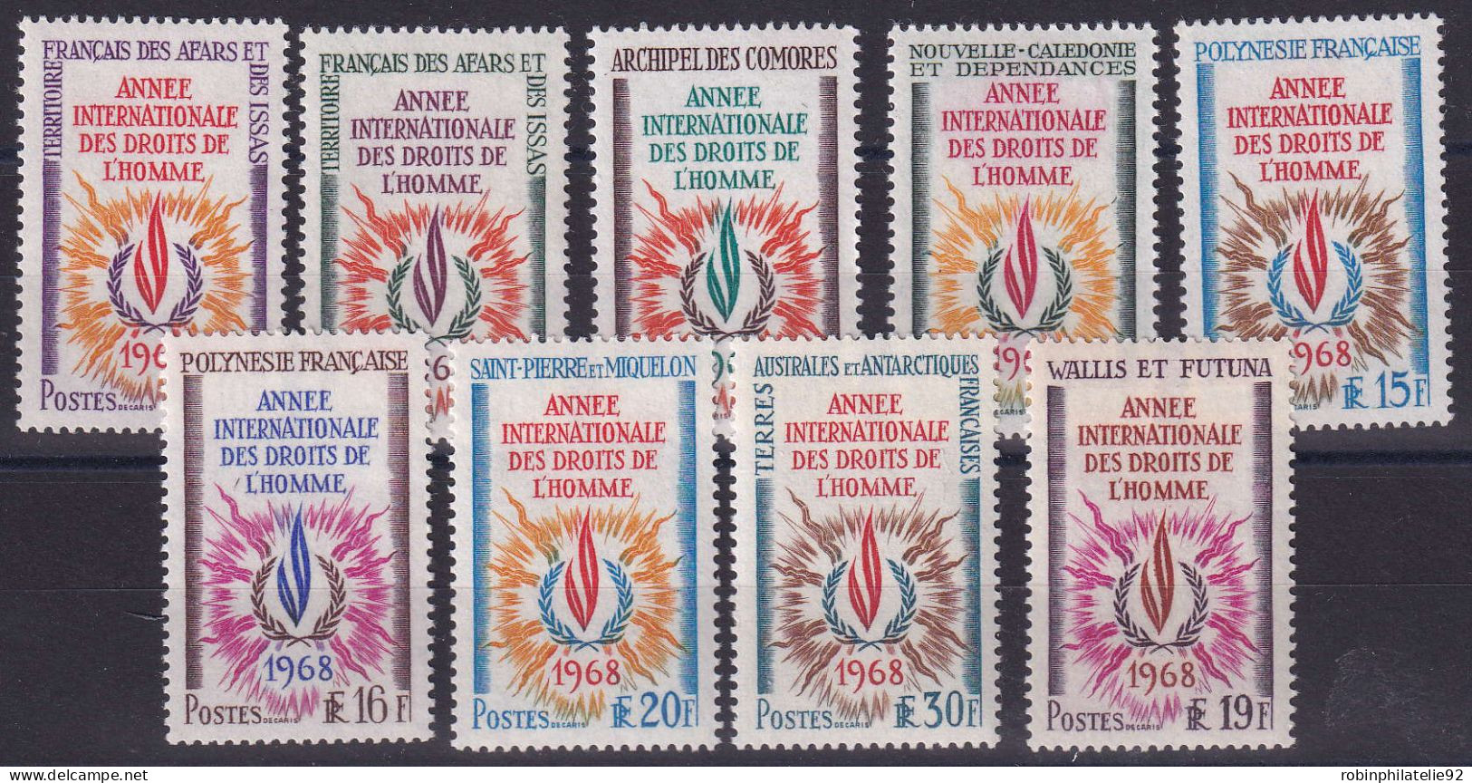 Séries Coloniales1968 Droits De L'homme 9 Timbres Qualité:** Cote:162 - Non Classés