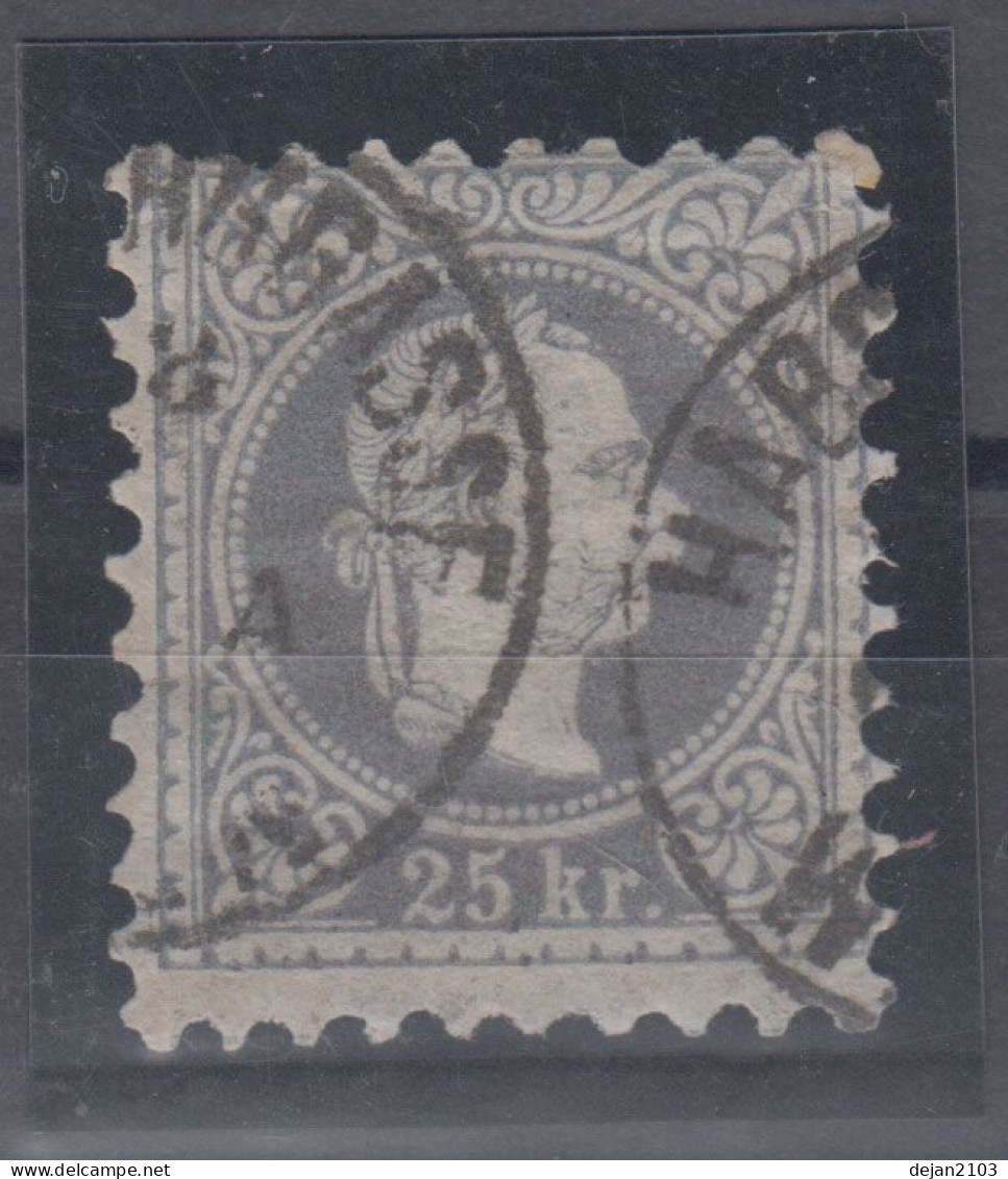 Austria Emperor Franz Joseph 25Kr Mi#40IIA Perforation 9 1/2 1867 USED - Gebraucht