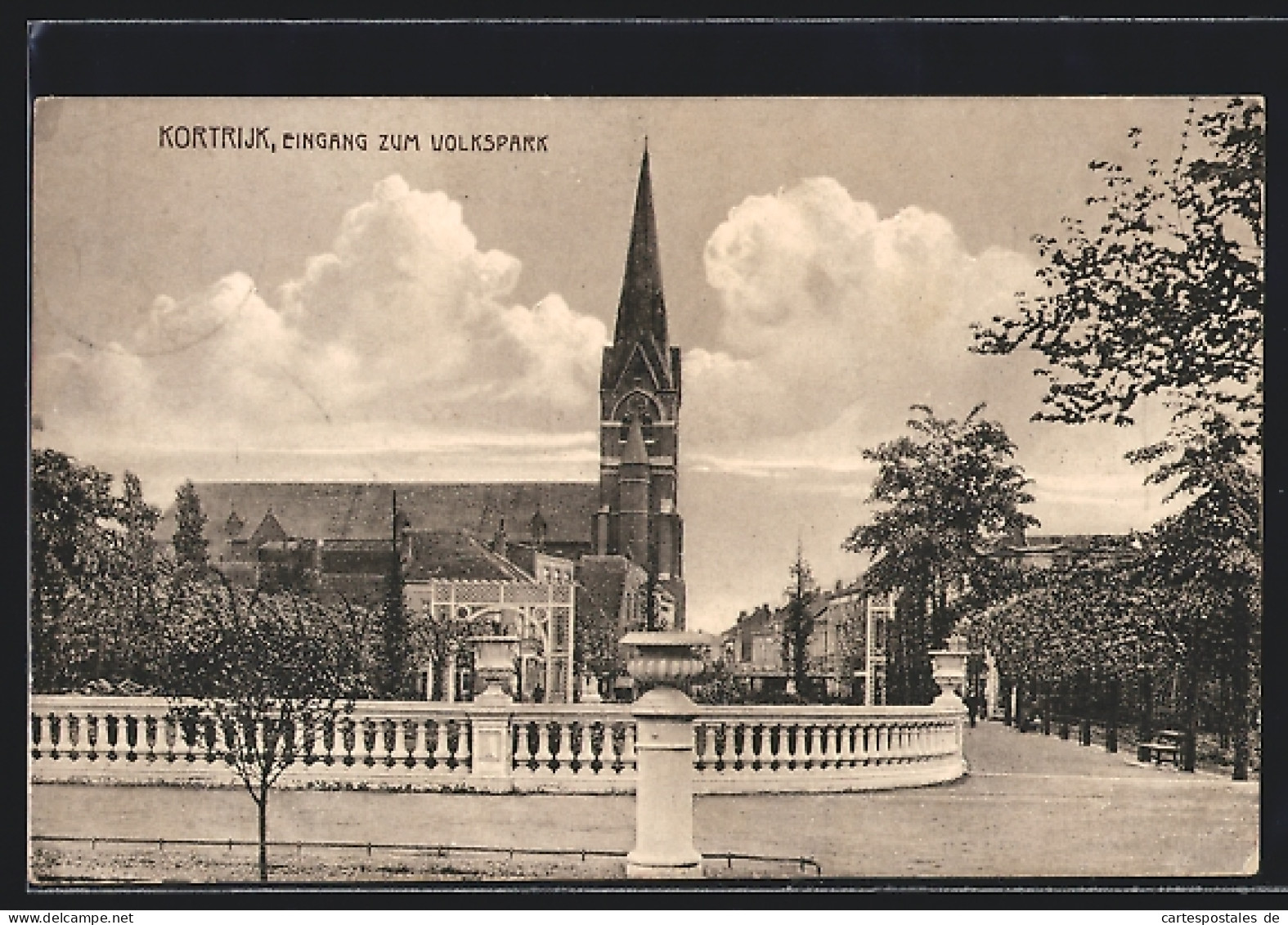 AK Kortrijk, Eingang Zum Volkspark  - Kortrijk