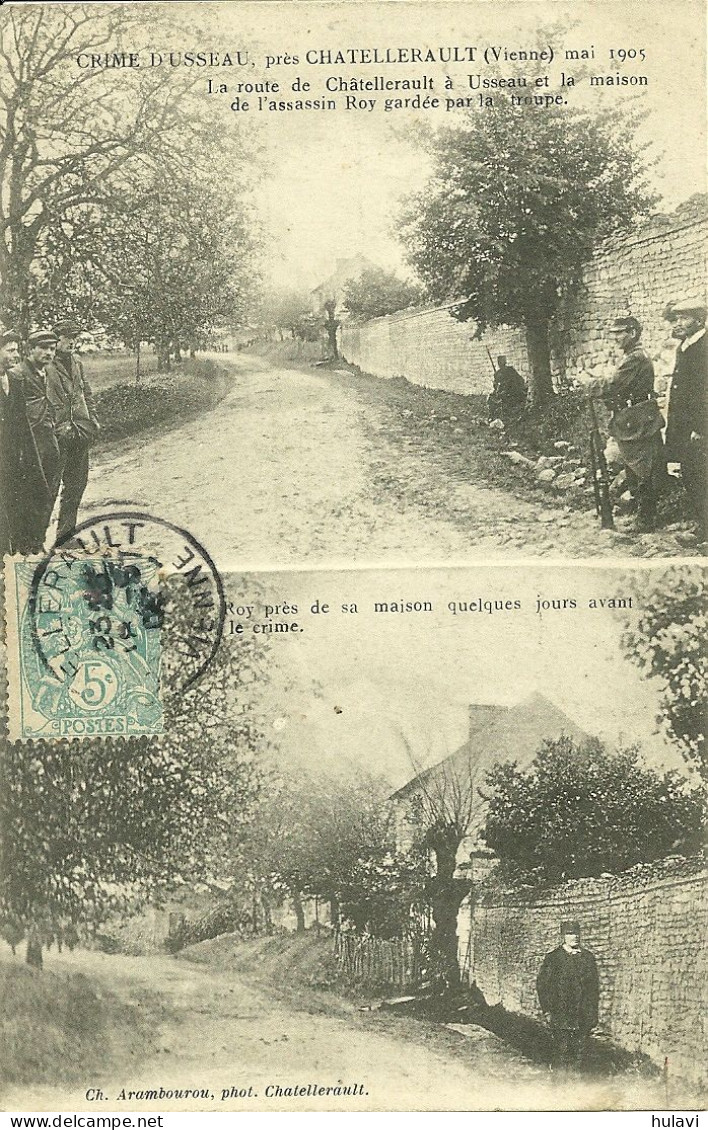 86  CRIME D' USSEAU 1905 - DEUX VUES DIFFERENTES ..... (ref 7982) - Altri & Non Classificati