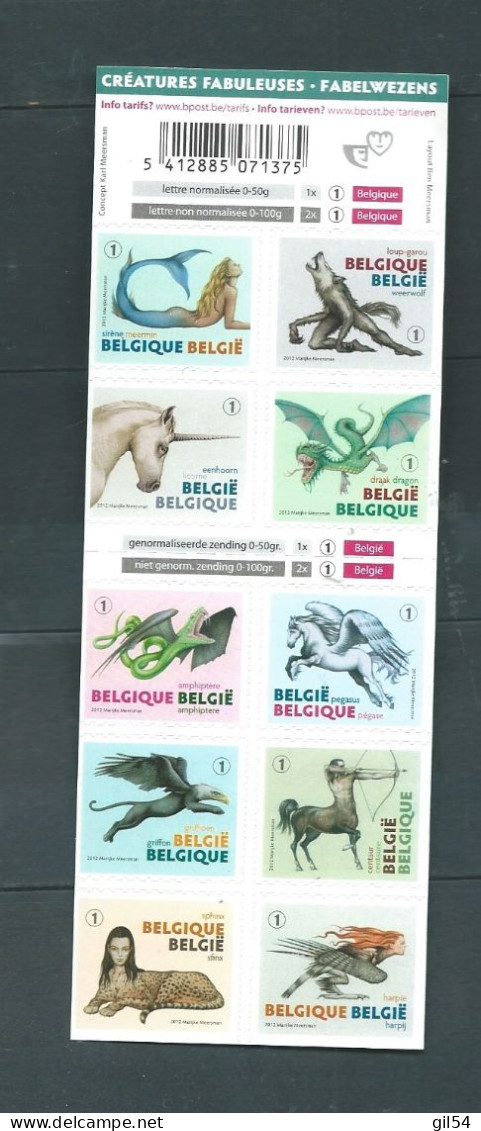 BELGIQUE - CARNETS N° 125 Creatures Fabuleuses Année 2012 Neuf XX Non Plié  Pb21006 - Non Classés