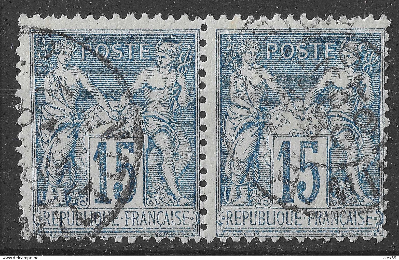 Lot N°73 N°101, Oblitéré Cachet A Date Double PARIS.2 R.MILTON - 1876-1898 Sage (Type II)