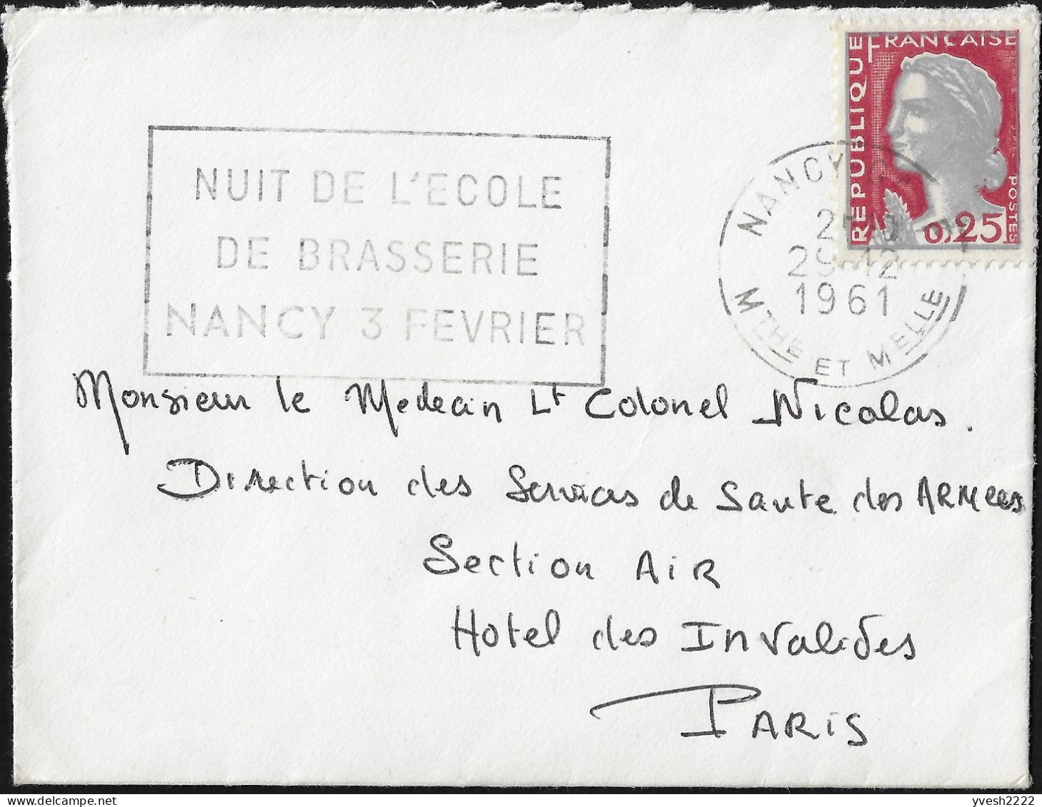France 1961. Nuit De L'école De Brasserie Nancy - Bier