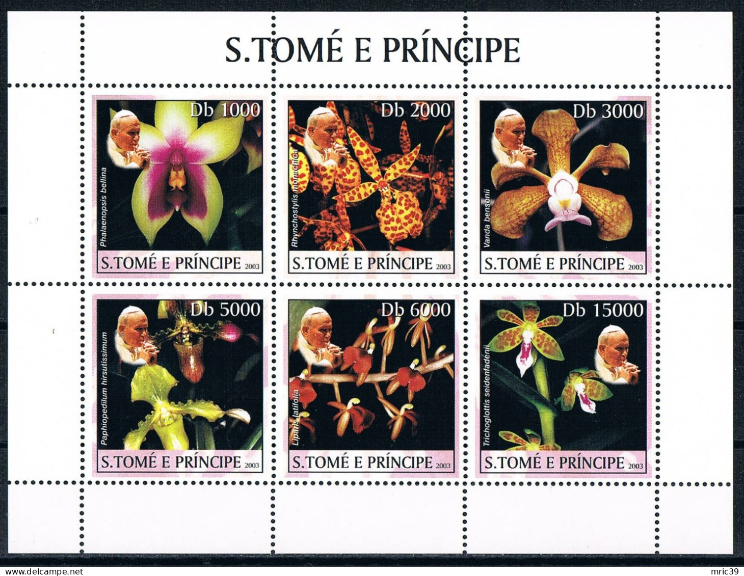 Bloc Sheet  Fleurs Orchidées Flowers Orchids  Neuf  MNH **   S Tome E Principe 2003 - Orchids