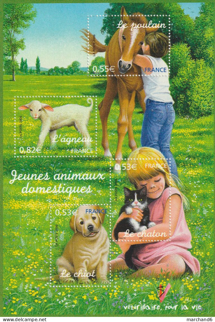 France 2006 Nature Faune Les Jeunes Animaux Domestiques Bloc Feuillet N°96 Neuf** - Nuovi