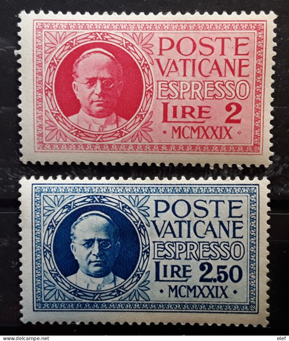 VATICAN POSTE VATICANE VATICANO 1929 Expres Espresso No 1 & 2 , Neufs * MH TB Cote 45 Euros - Exprès