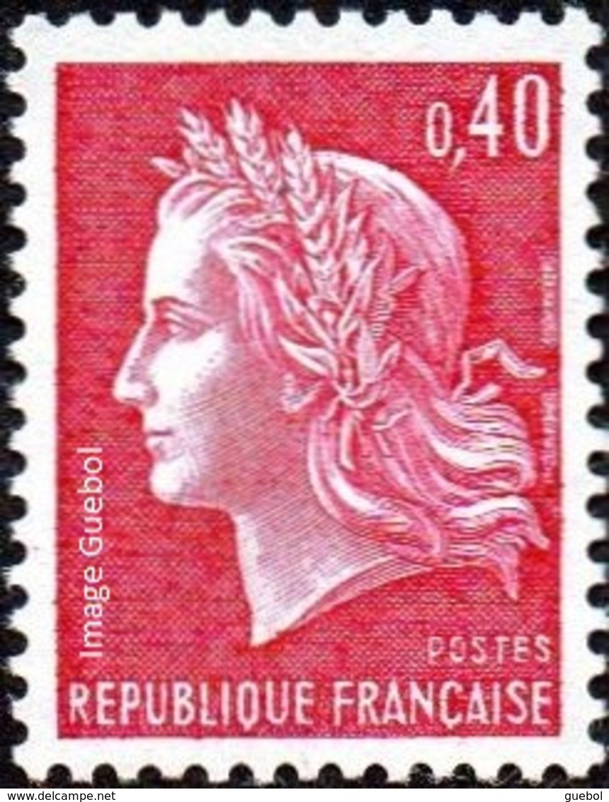 France Marianne De Cheffer N° 1536.B ** La République Le 40c Rouge Carminé - 1967-1970 Marianna Di Cheffer