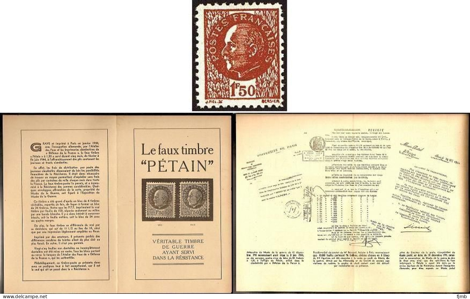 517 Libération Faux Pétain Ffi + Notice Explicative - Unused Stamps