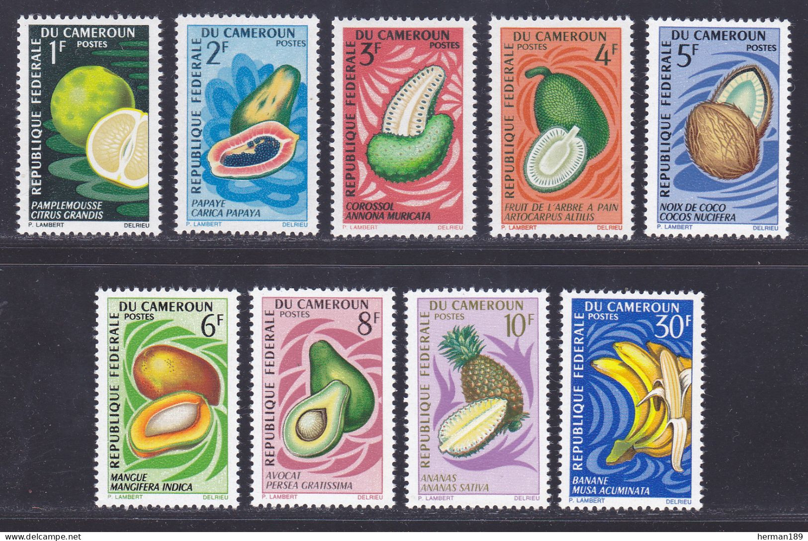 CAMEROUN N°  441 à 449 ** MNH Neufs Sans Charnière, TB (D2329) Fruits Divers - 1967 - Cameroon (1960-...)