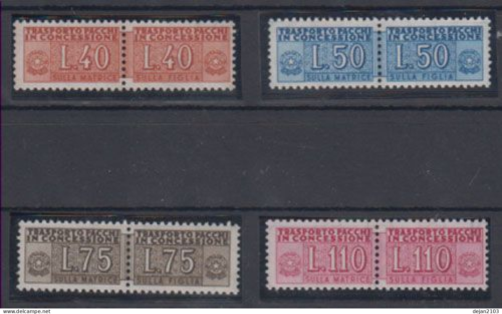 Italy Package Stamps Watermark #4 1955/56 MNH ** - 1946-60: Neufs