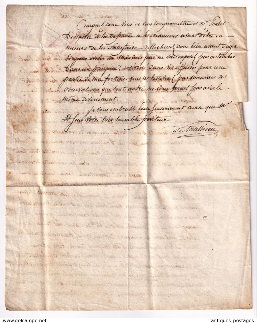 Lettre Avec Belle Correspondance 1832 Angers Maine Et Loire Pour Nantes Loire Atlantique Saturnin BERTHAULT - 1801-1848: Voorlopers XIX