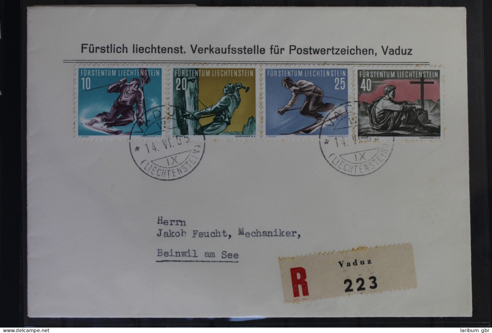 Liechtenstein 334-337 Auf Postkarte Als Mischfrankatur Als FDC #BB466 - Other & Unclassified