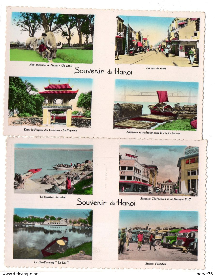 LOT 10 CPSM - VIET-NAM - VIETNAM - INDOCHINE - Souvenir De HANOI - Multivues - Vietnam