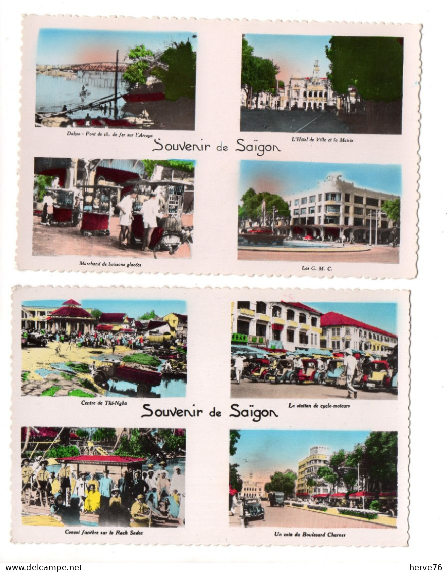 LOT 10 CPSM - VIET-NAM - VIETNAM - INDOCHINE - Souvenir De SAIGON - Multivues - Viêt-Nam