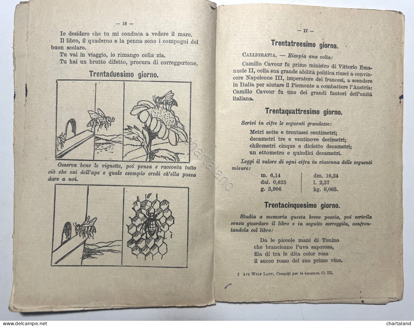 Libri Ragazzi - A. W. Laffi - Compiti Per Le Vacanze: Terza Classe - Ed. 1932 - Otros & Sin Clasificación