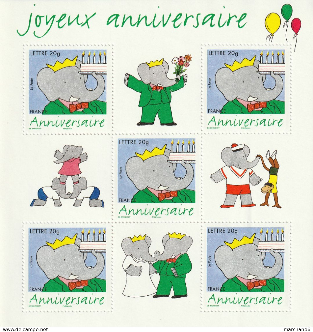 France 2006 Anniversaire Bande Dessinée 75 Ans De L éléphant Babar Bloc Feuillet N°100 Neuf** - Nuovi