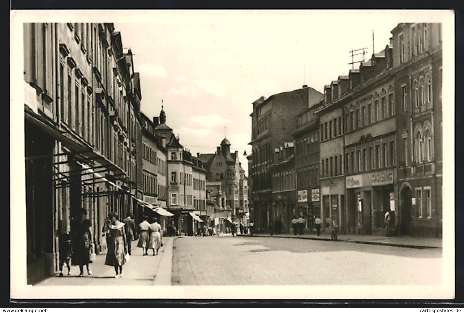 AK Mittweida /Sa., Blick In Die Rochlitzer Strasse  - Rochlitz