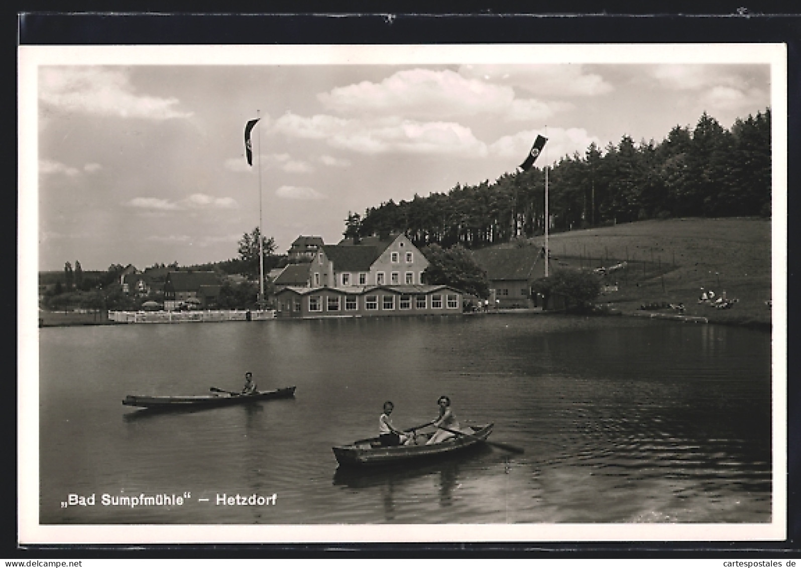 AK Hetzdorf / Tharandter Wald, Gasthaus Bad Sumpfmühle Vom Wasser Aus Gesehen  - Tharandt