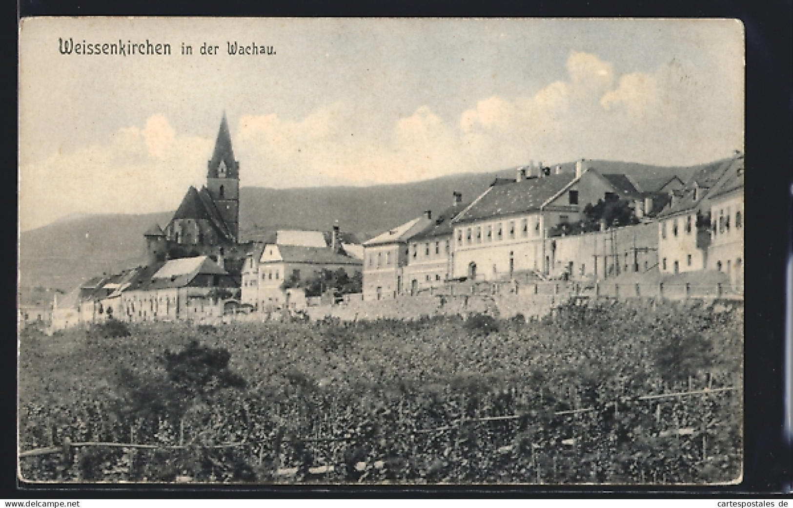 AK Weissenkirchen In Der Wachau, Ortsansicht Mit Der Kirche  - Autres & Non Classés