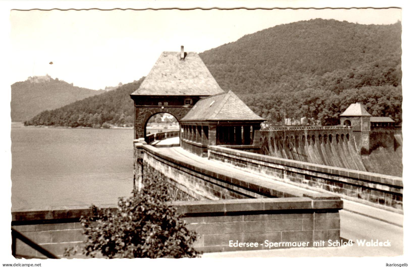 MARIENHAGEN über KORBACH 1958 LANDPOSTSTEMPEL Blau 10Pf-Heuß I A. AK EDERSEE STAUMAUER + Schloß Waldeck > K-Deutz - Brieven En Documenten