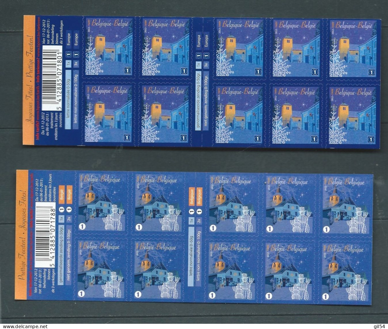 Belgique Lot De 2 Carnets  133 ** Et 134** Joyeuses Fêtes  Pb21010 - 1997-… Permanent Validity [B]