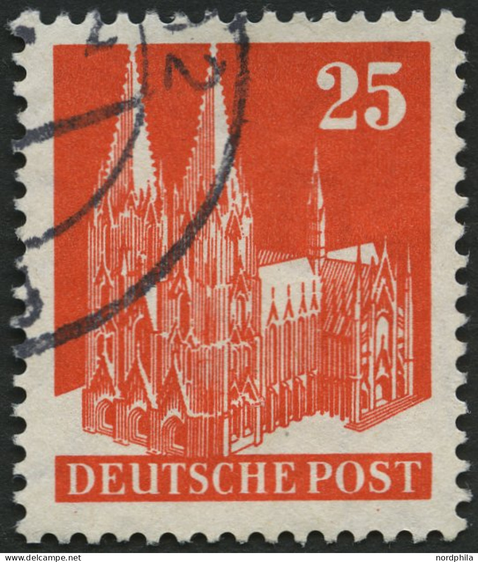 AMERIK. U. BRITISCHE ZONE 87eg O, 1948, 25 Pf. Eng Gezähnt, Pracht, Mi. 40.- - Autres & Non Classés