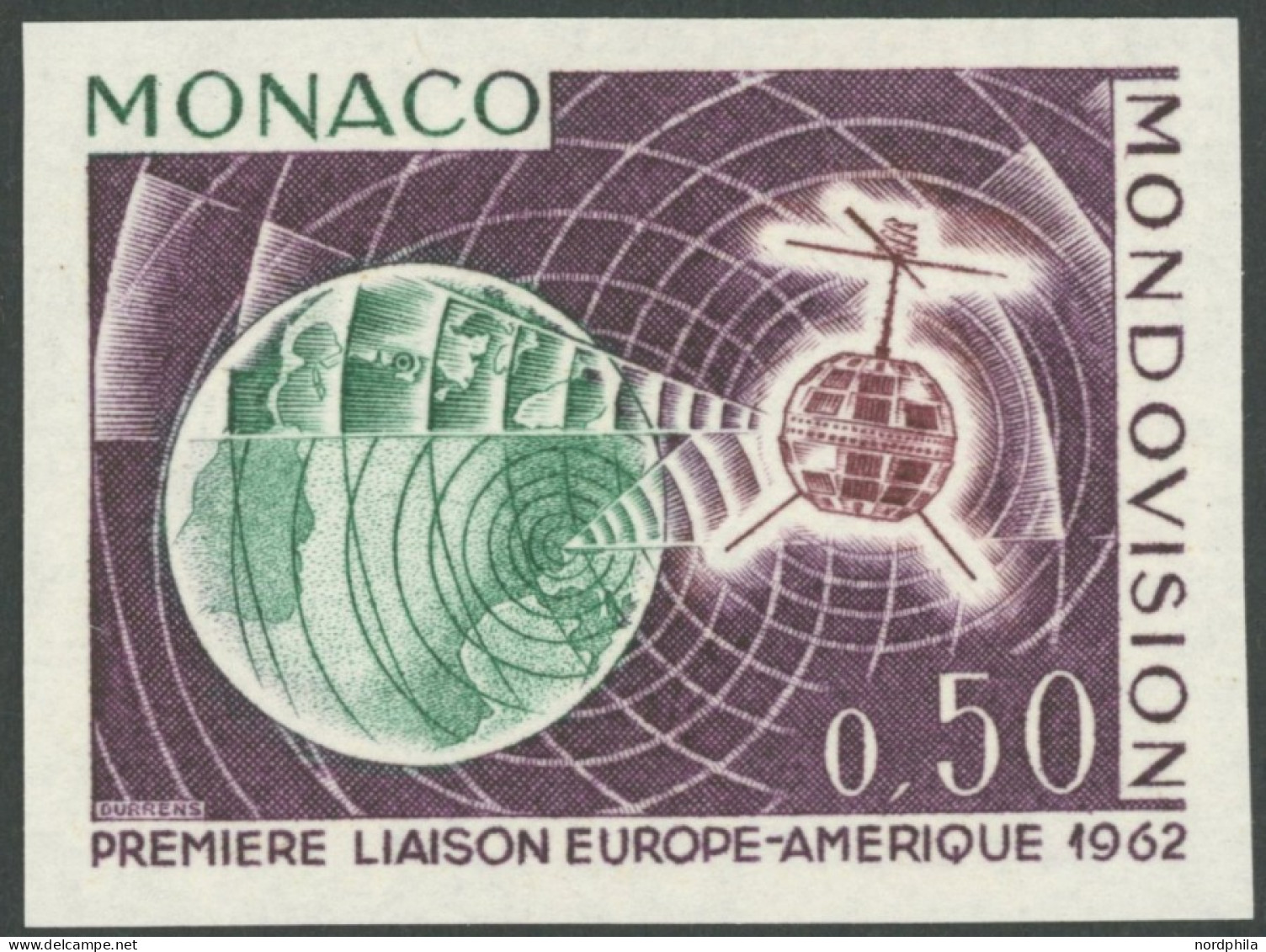 MONACO 731U **, 1963, 0.50 Fr. Telstar, Ungezähnt, Postfrisch, Pracht - Autres & Non Classés