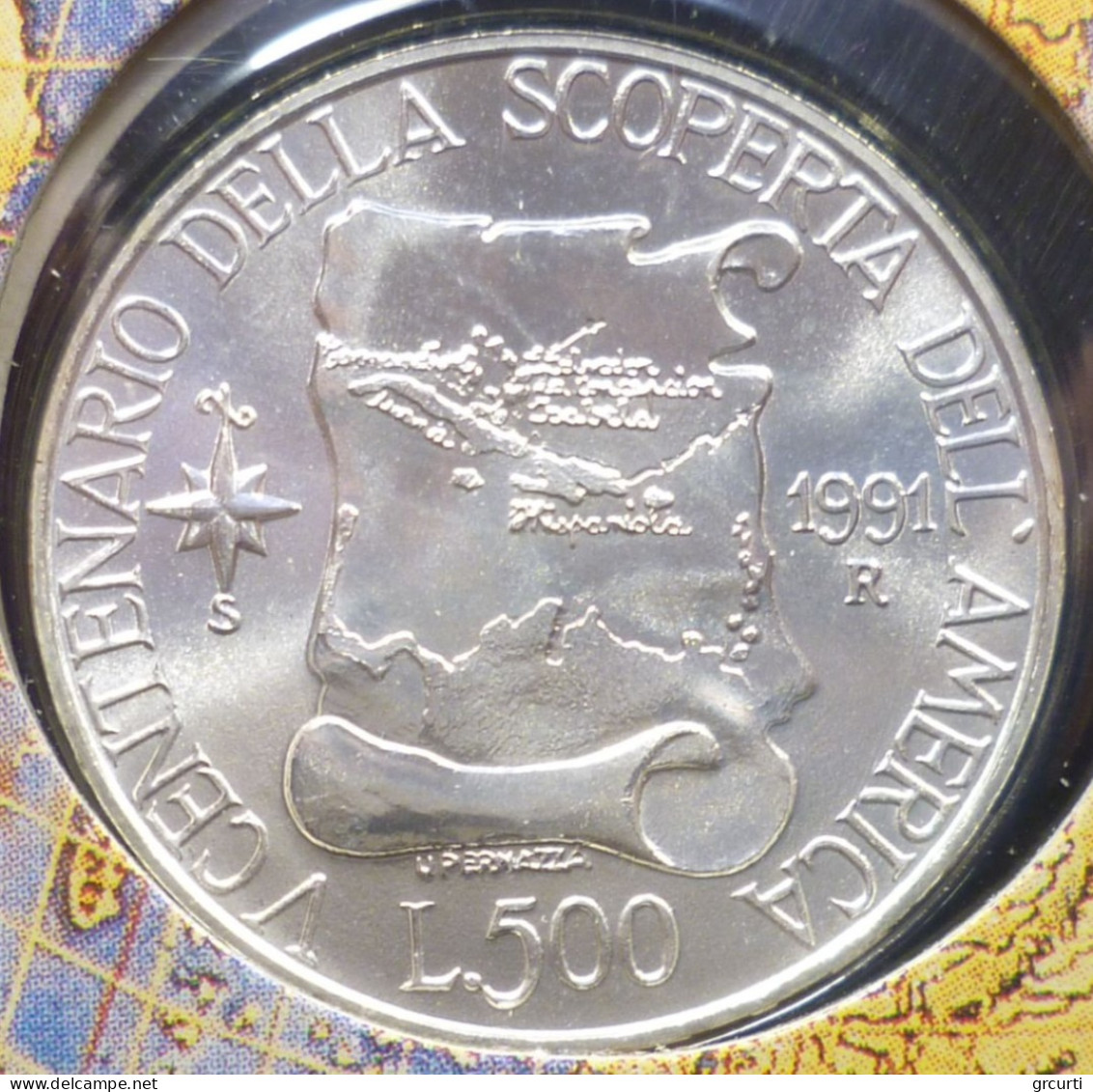 Italia - 500 Lire 1991 - 500° Scoperta Dell'America - 3° Emissione - Gig# 446 - KM# 148 - 500 Lire