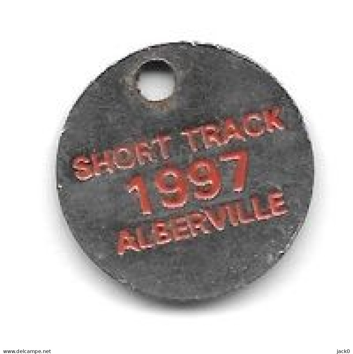 Jeton De Caddie  Ville  Sport   Verso  SHORT  TRACK  1997  ALBERTVILLE  ( 73 ) - Trolley Token/Shopping Trolley Chip