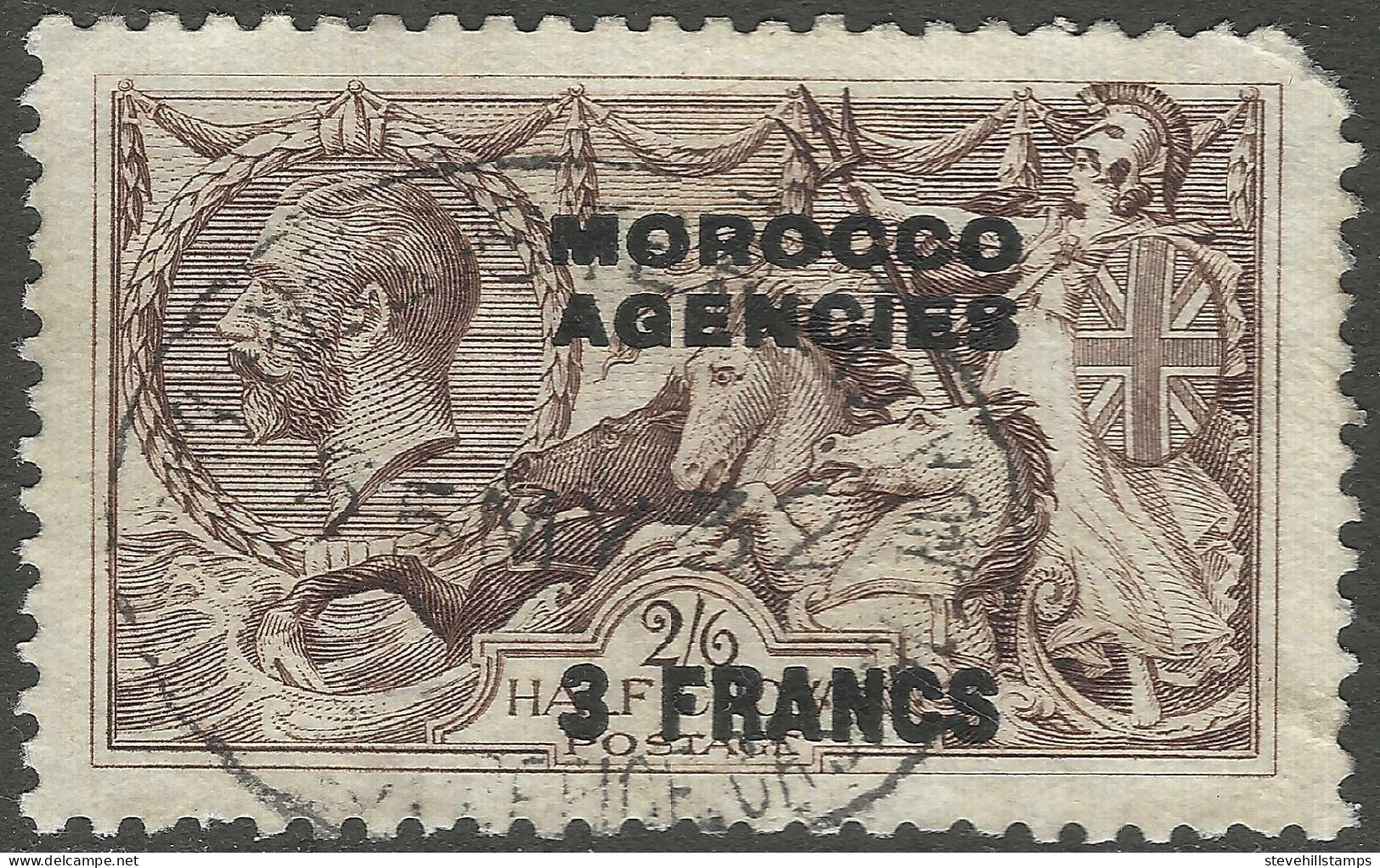 Morocco Agencies (French Currency). 1924-32 KGV, 3f On 2/6 Used. SG 200. M5084 - Bureaux Au Maroc / Tanger (...-1958)