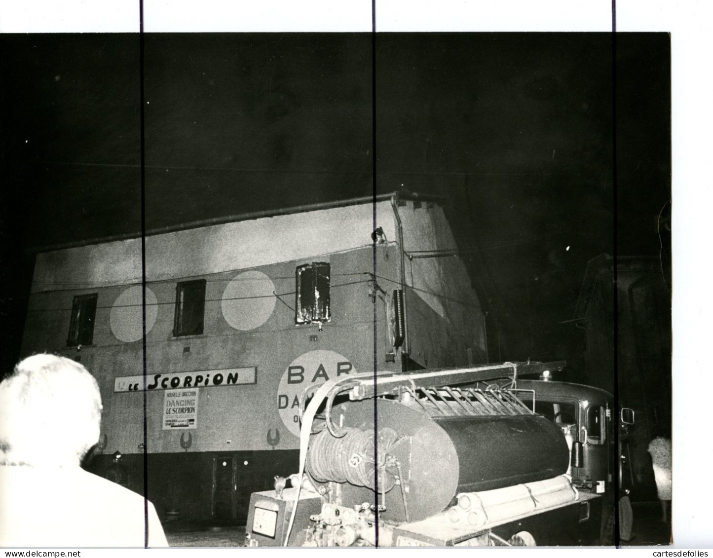 22 PHOTOGRAPHIES. Rhône. SOURCIEUX les MINES. Incendie discothèque dancing LE SCORPION en 1977 rue sarrazin . Pompiers