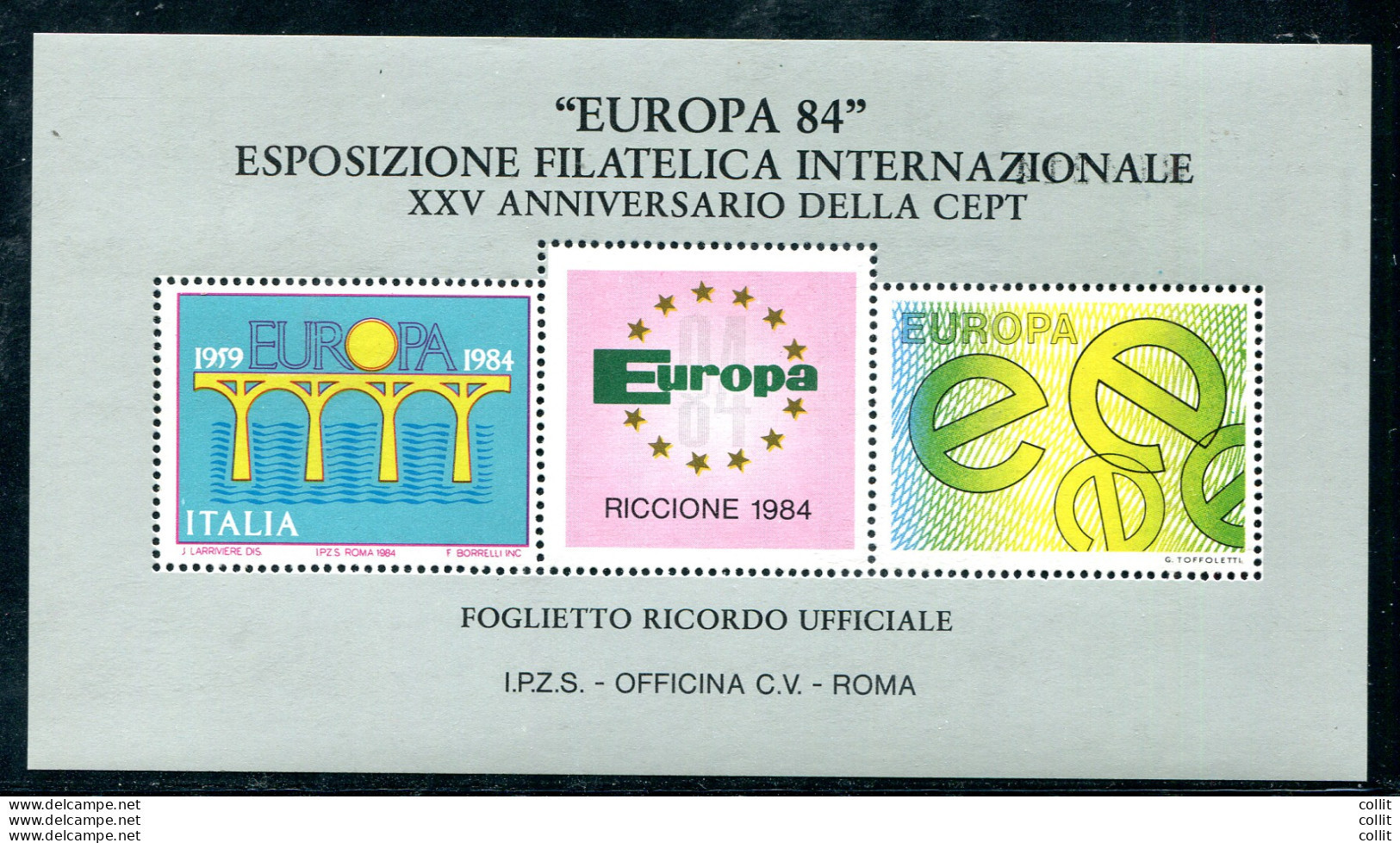 Foglietto Ricordo Riproduzione Emissione Europa 1984 - Other & Unclassified