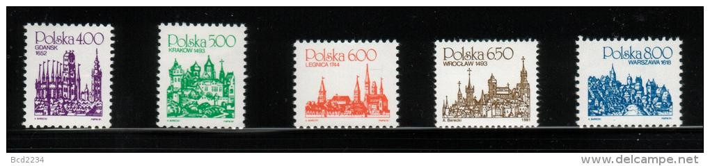 POLAND 1981 POLISH TOWNS ON OLD ENGRAVINGS NHM Architecture Churches Cathedrals Castles Bridges - Unused Stamps