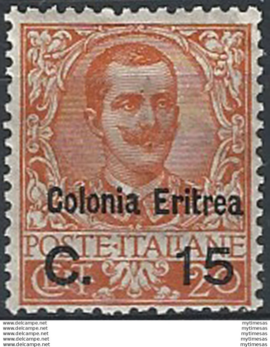 1905 Eritrea VE III 15c. Su 20c. Arancio MNH Sassone N. 30 - Autres & Non Classés