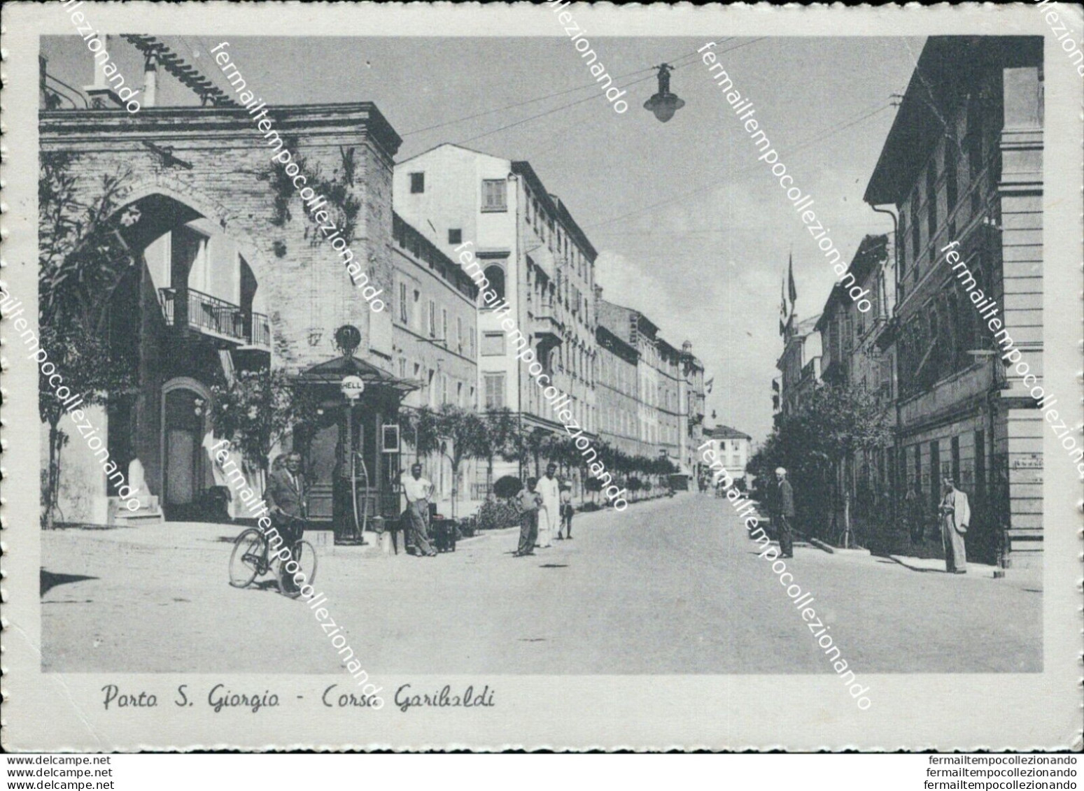 Bu136 Cartolina  Porto S.giorgio Corso Garibaldi Provincia Ascoli Piceno Marche - Ascoli Piceno