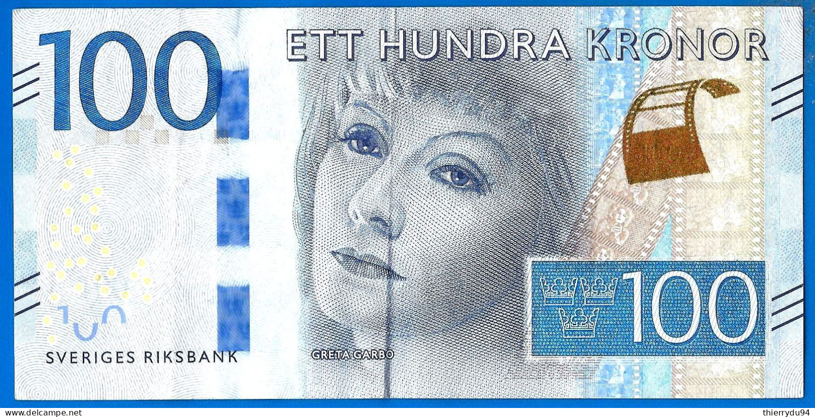 Suede 100 Couronnes 2016 Que Prix + Port Greta Garbo Kronor Sweden Sveriges - Suède