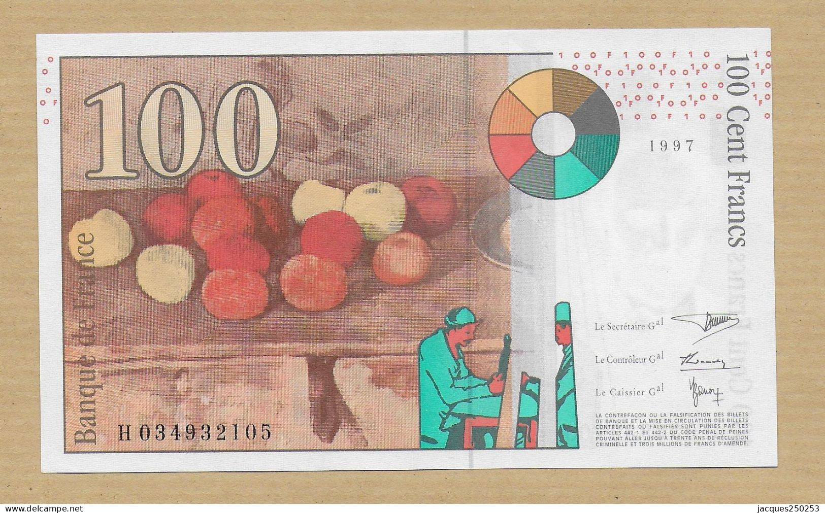 100 FRANCS 1997 CEZANNE NEUF - 100 F 1997-1998 ''Cézanne''