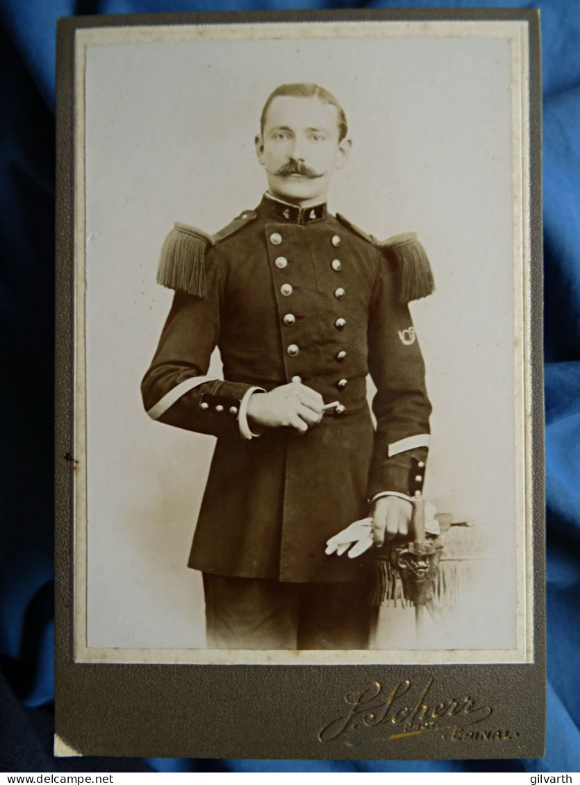 Photo Cabinet Scherr à Epinal - Militaire Sergent Du 4e Génie, Insigne Bon Tireur, Ca 1900-1905 L432 - Alte (vor 1900)