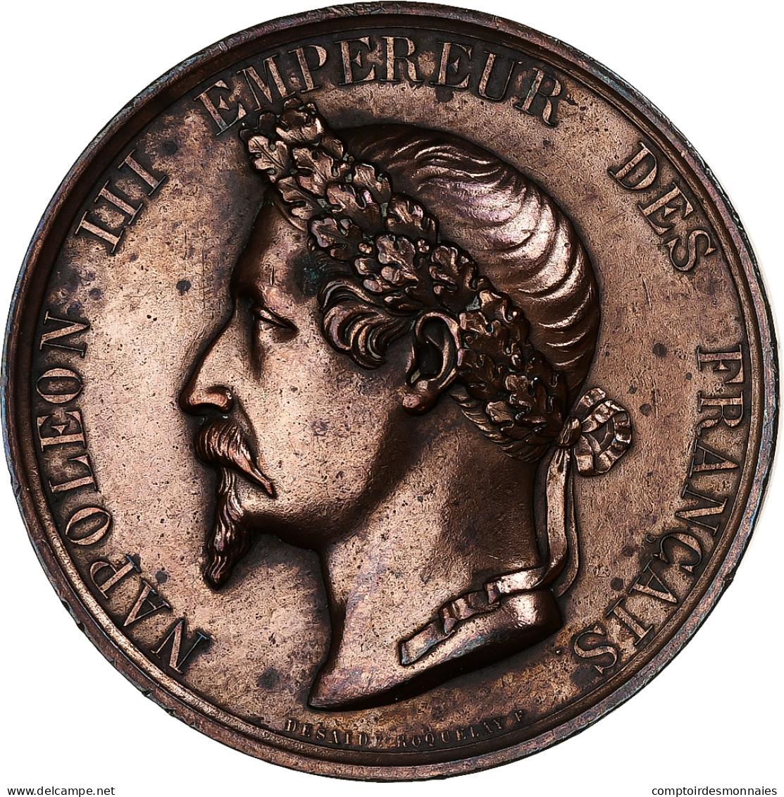 France, Médaille, Napoléon III, Prise De Sébastopol, 1855, Cuivre - Other & Unclassified