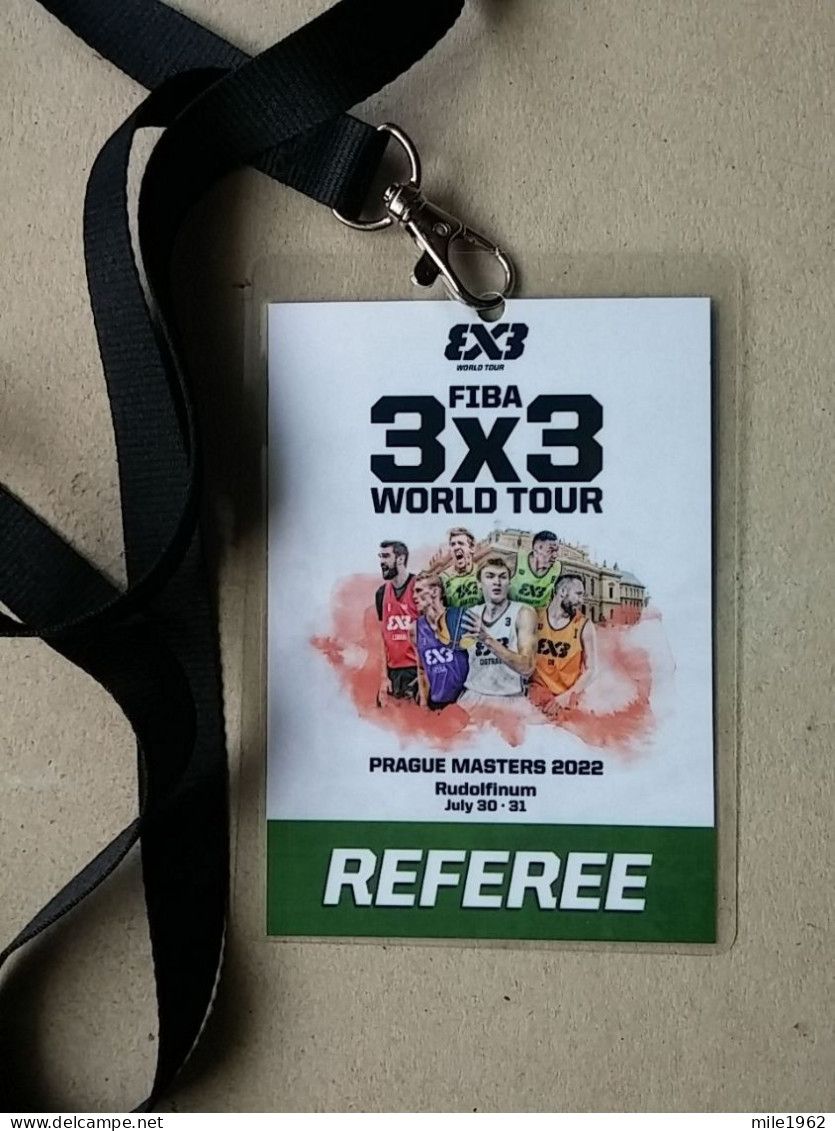 BASKETBALL FIBA, 3X3 WORLD TOUR, PRAGUE 2022, Accreditation  - Kleding, Souvenirs & Andere