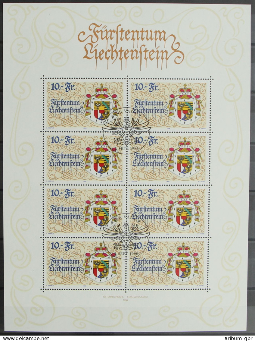 Liechtenstein 1136 Gestempelt Als Kleinbogen, Ersttagssonderstempel #HR581 - Other & Unclassified